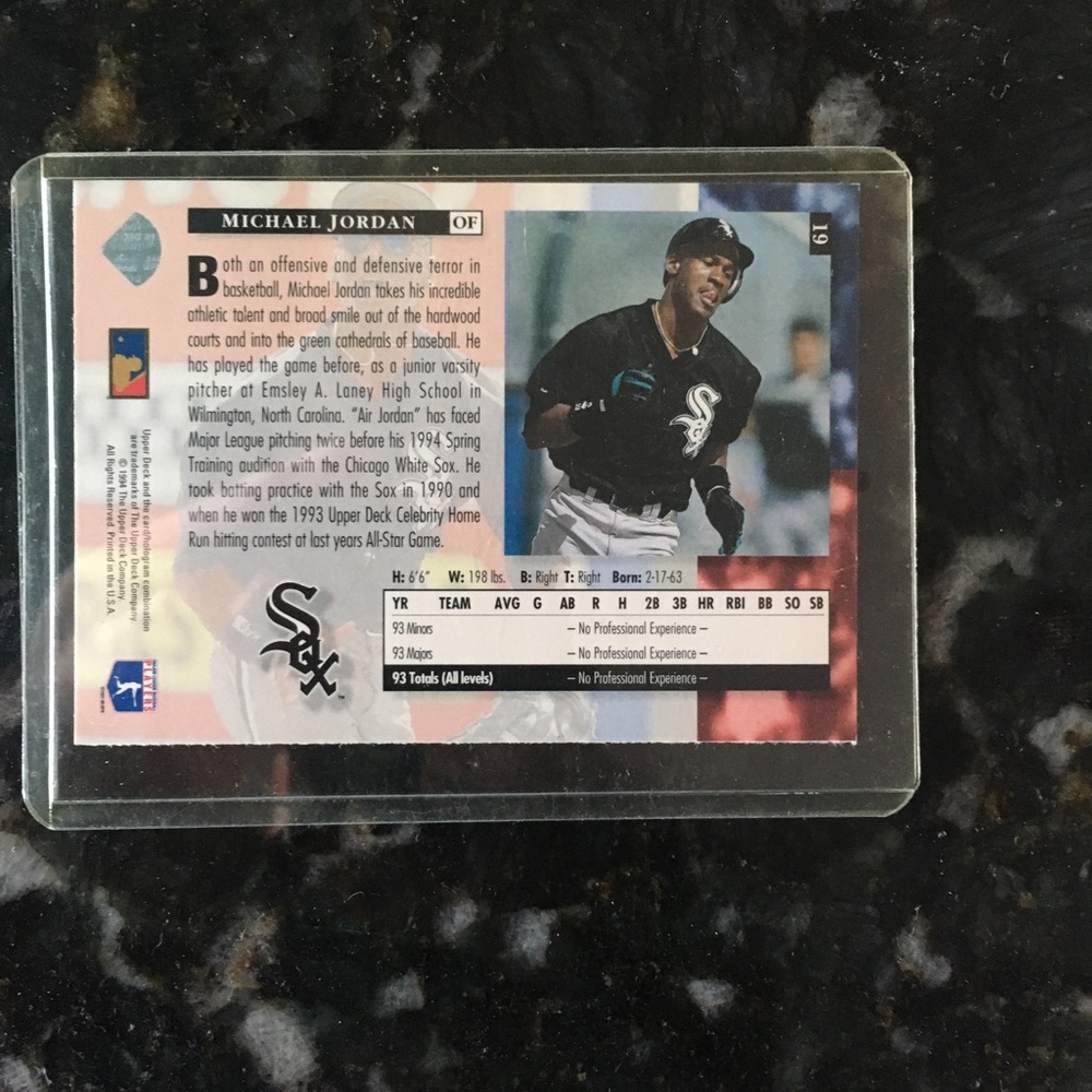 Michael Jordan baseball card - Picture 2 of 2